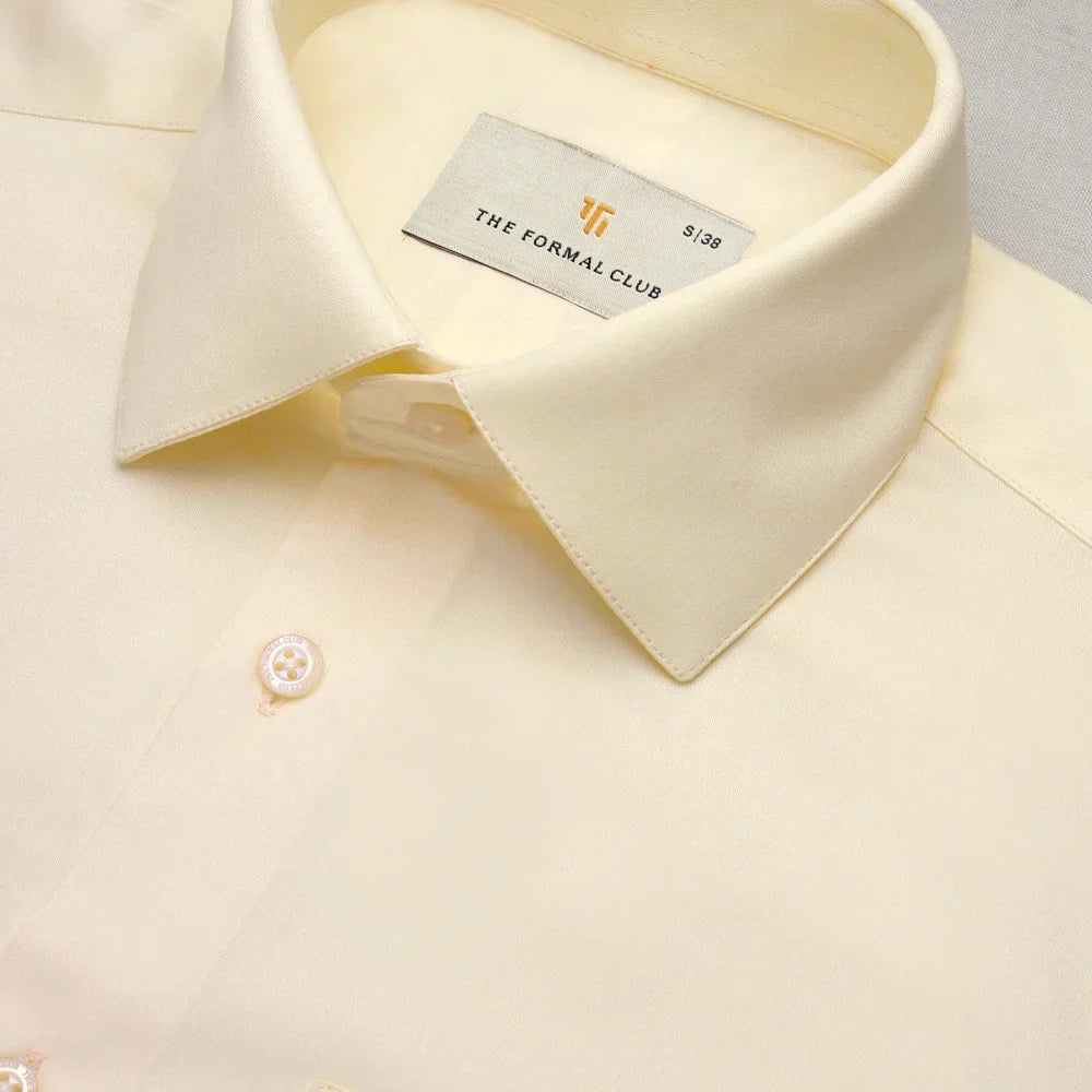 French Cuff Giza Cotton Shirt In Lemon Frost