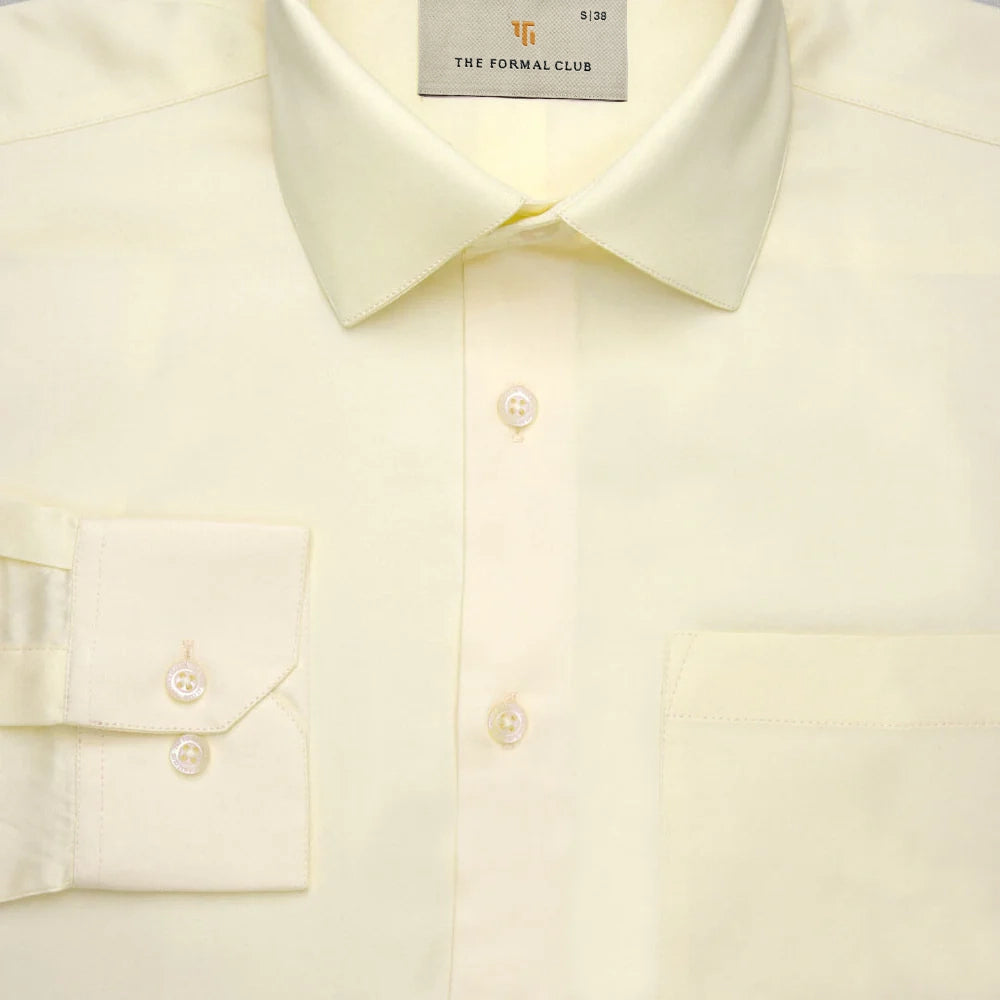 Cambridge Giza Cotton Shirt In Lemon Frost