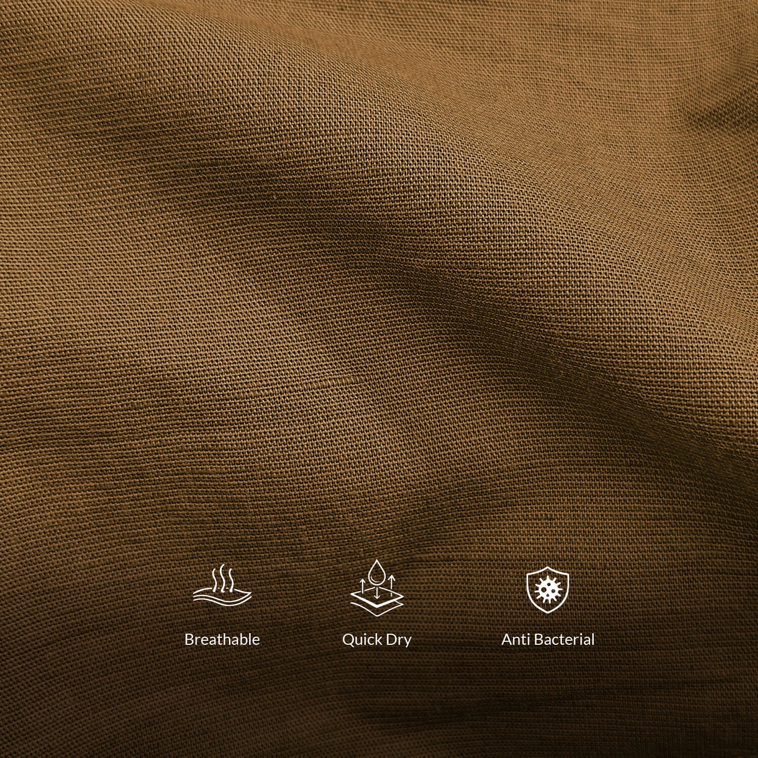 Breeze Linen Full Sleeves Shirt In Mocha