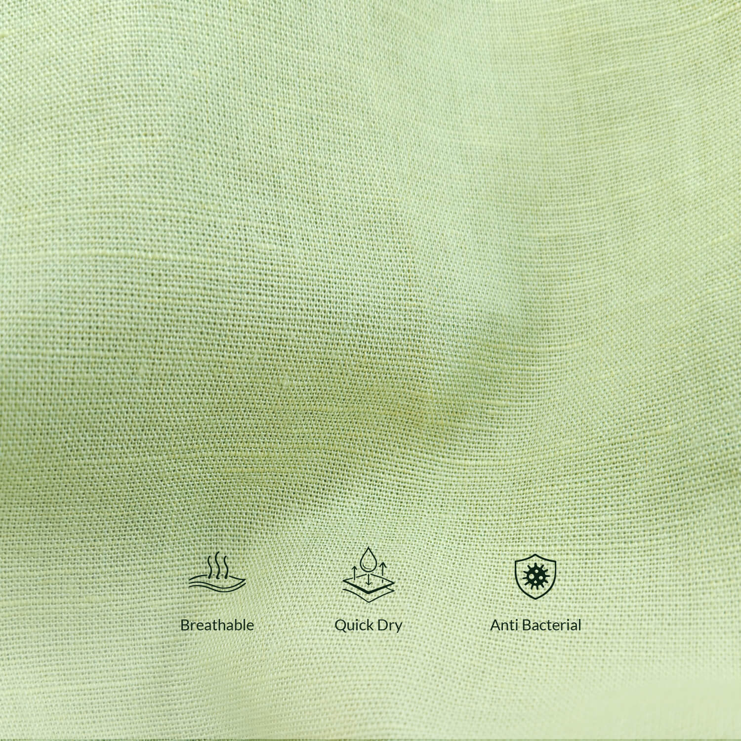 Breeze Linen Full Sleeves Shirt In Leaf Green