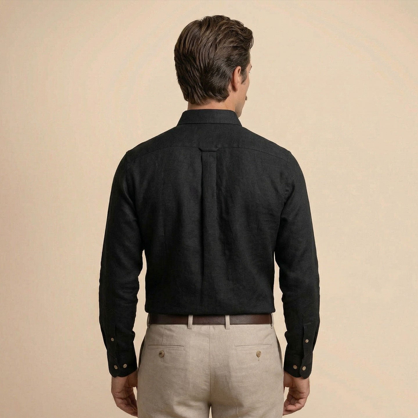 Breeze Linen Full Sleeves Shirt In Midnight