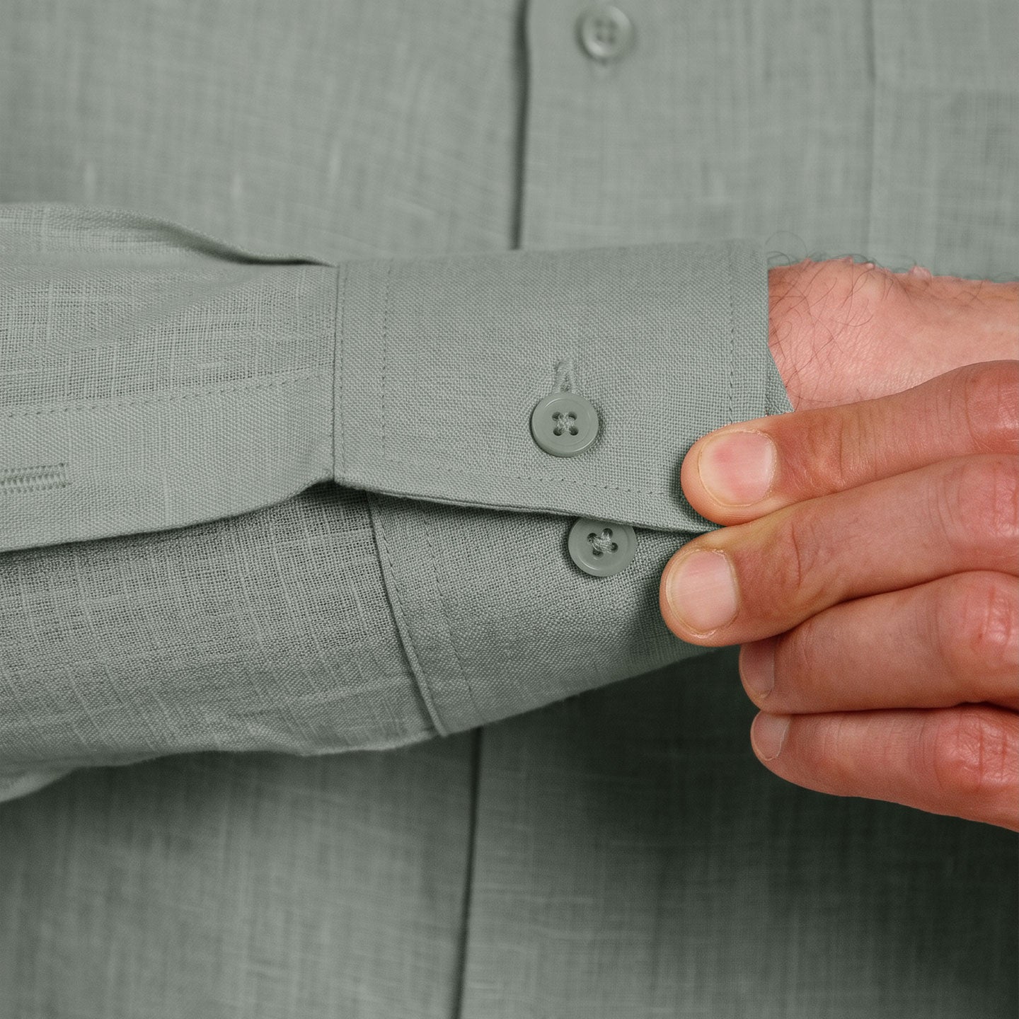 Cedar Pure Linen Full Sleeves Shirt In Moss Green