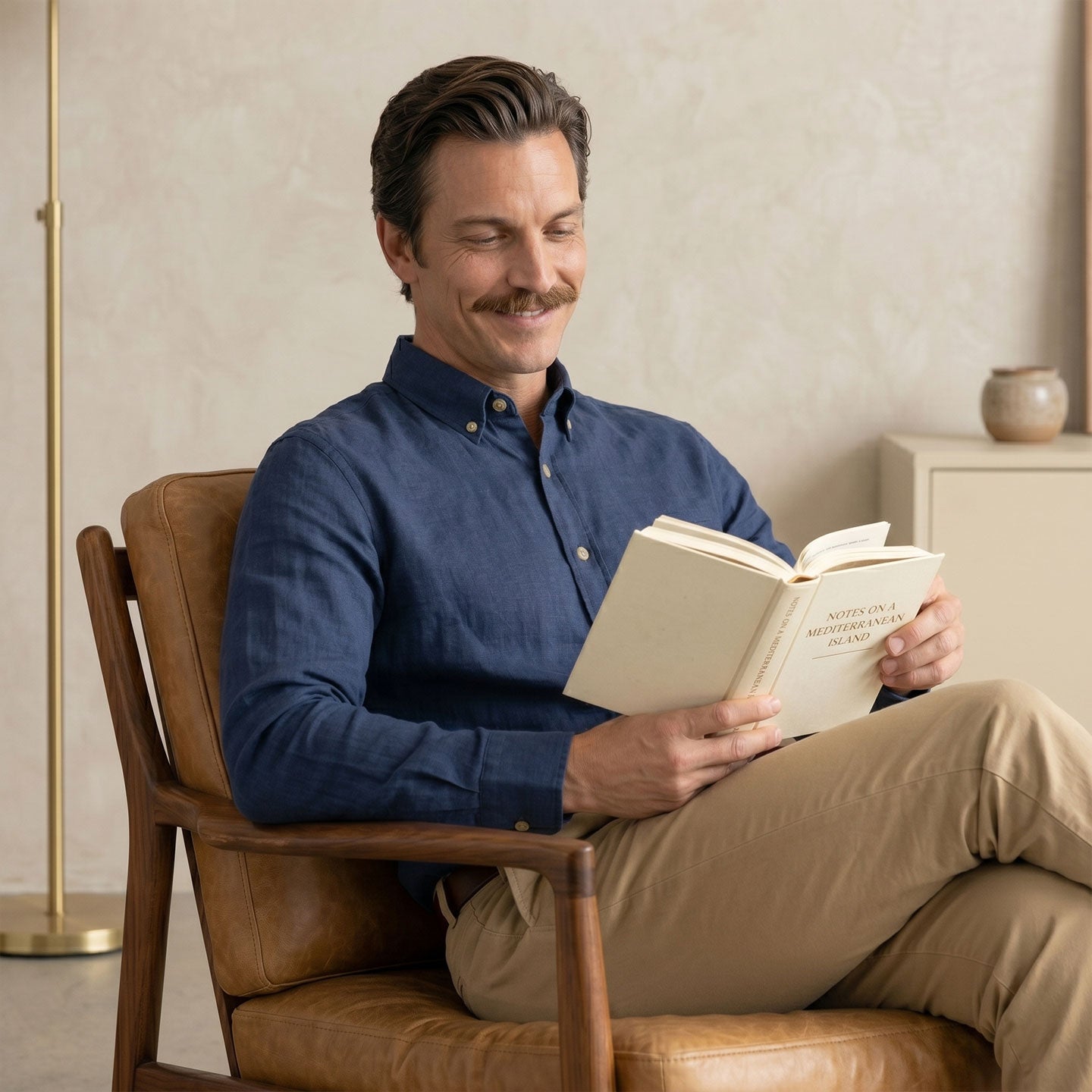Breeze Linen Full Sleeves Shirt In French Navy