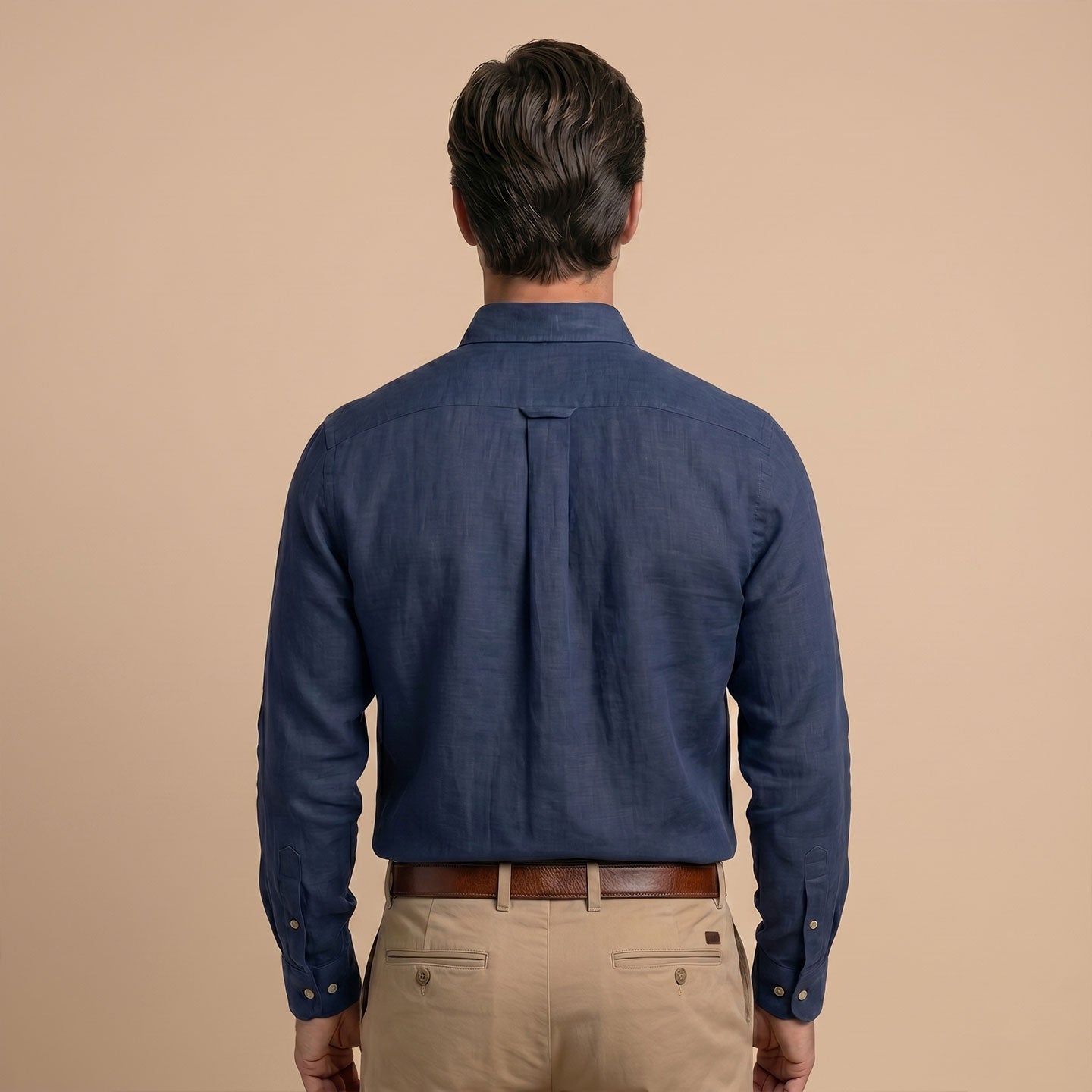 Breeze Linen Full Sleeves Shirt In French Navy