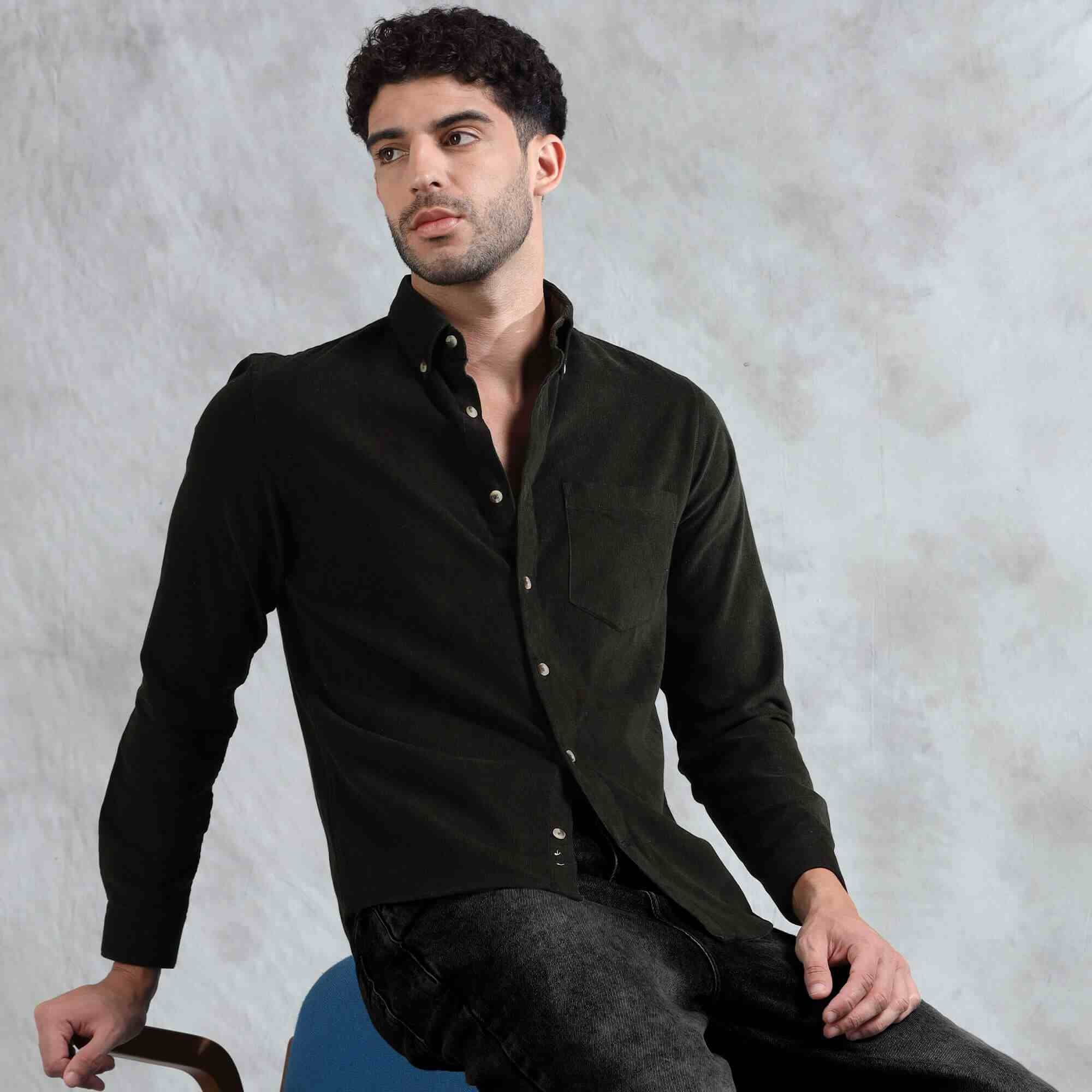 Cruise Corduroy Shirt in Pine Green by TFC