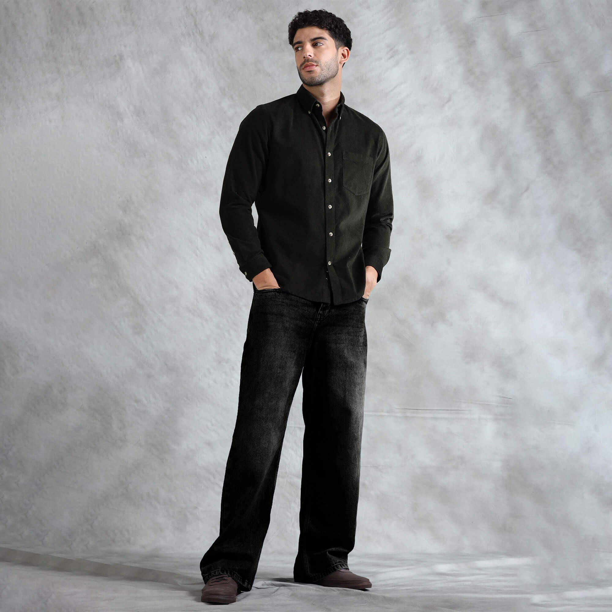 Cruise Corduroy Shirt in pine green by TFC 