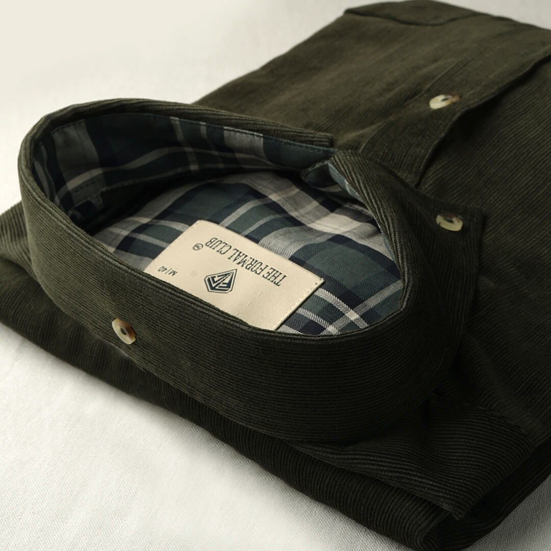 Cruise Corduroy Shirt In Pine Green