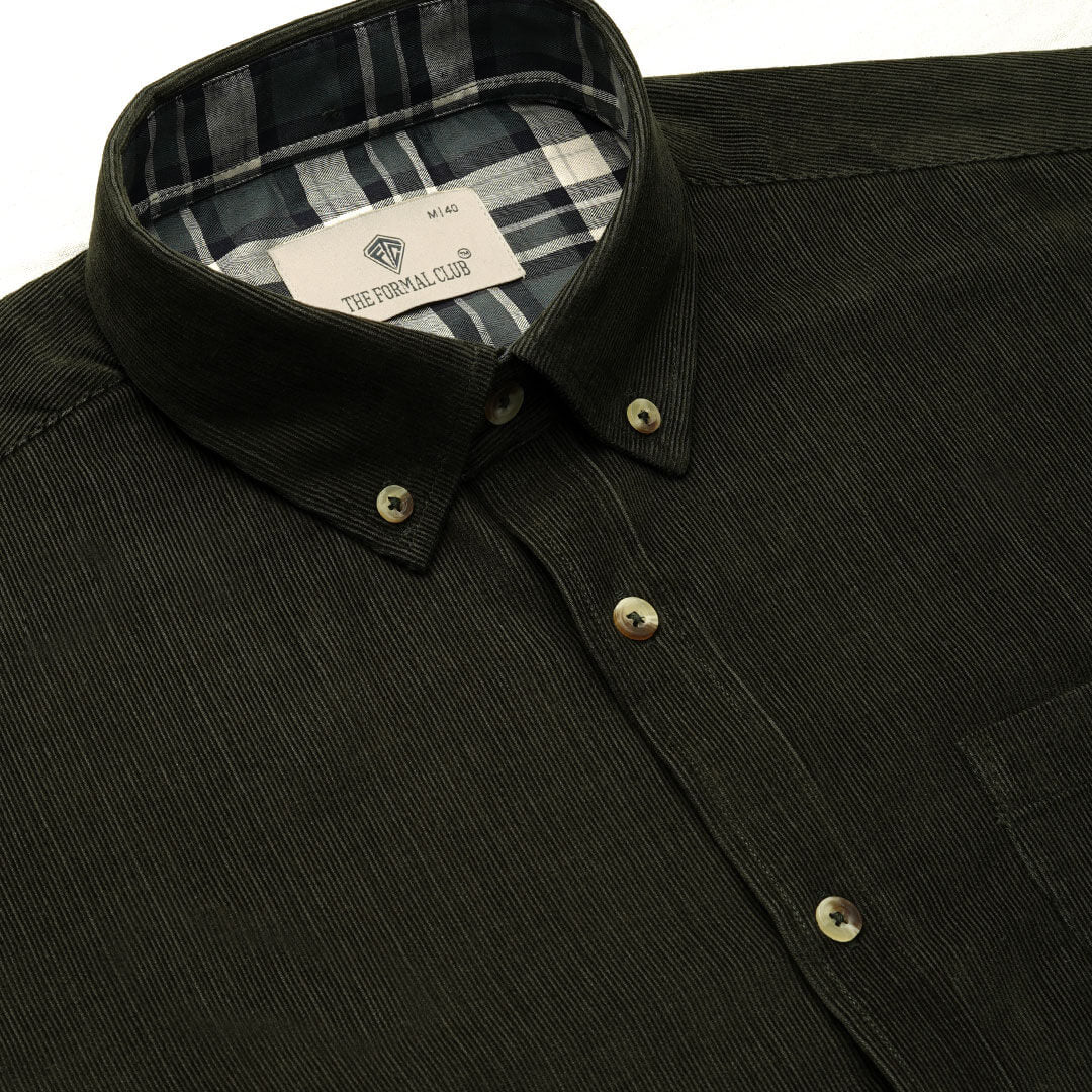 Cruise Corduroy Shirt In Pine Green