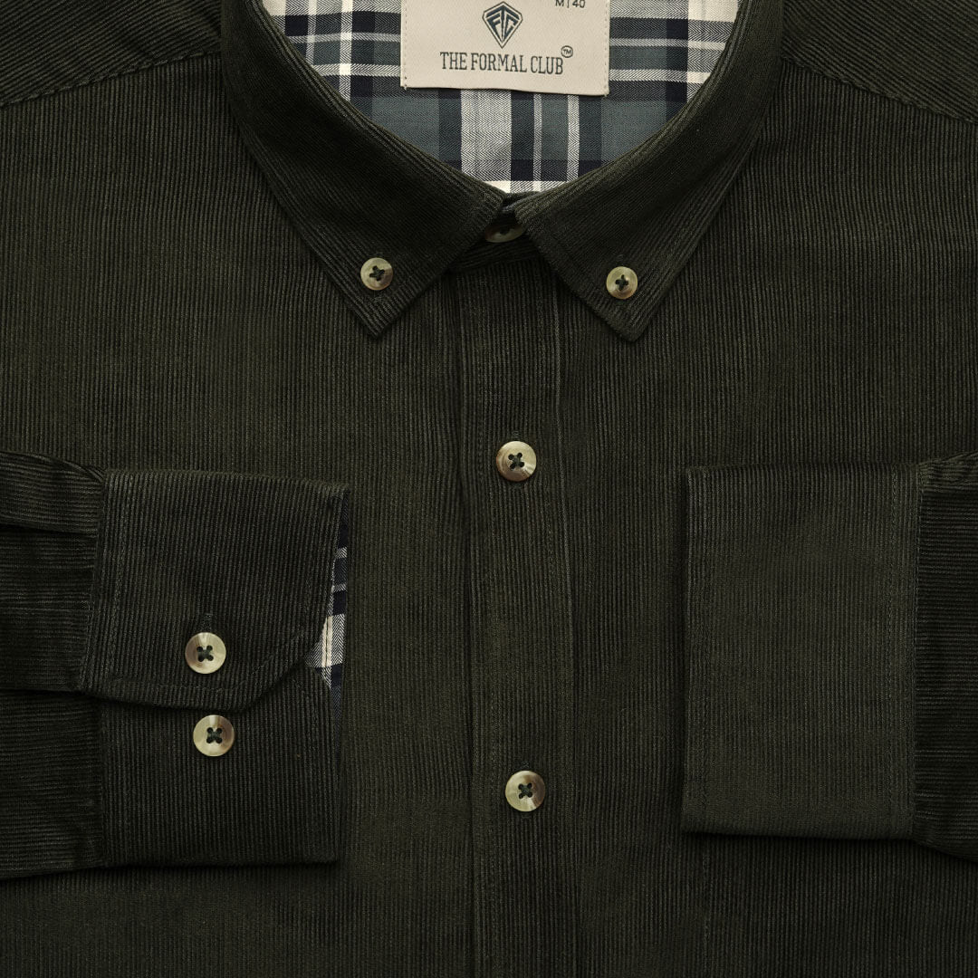 Cruise Corduroy Shirt In Pine Green