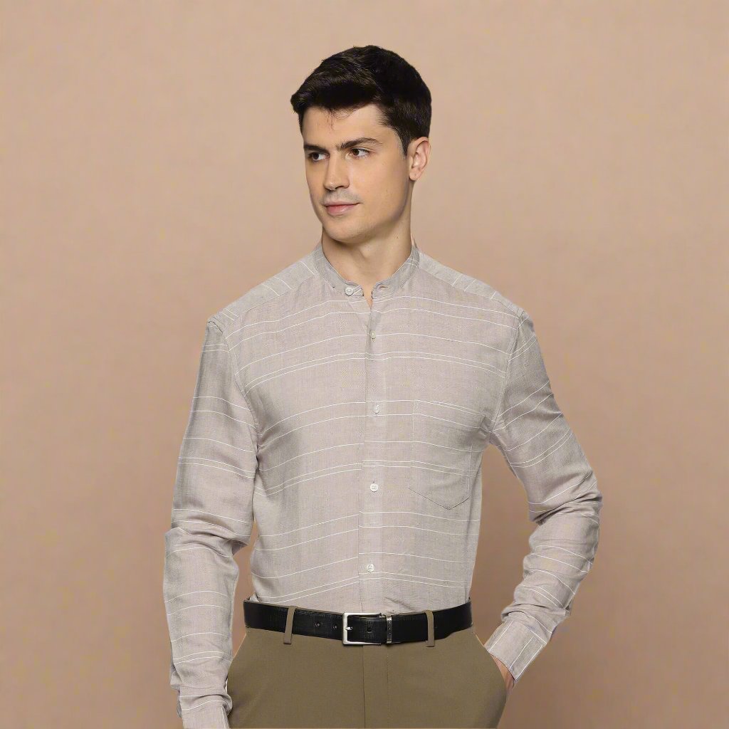 Classic Grey Striped Shirt For Men By TFC