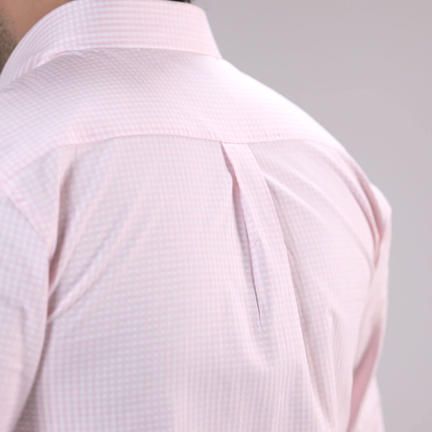Gingham 2 Ply Check Shirt In Blush Pink