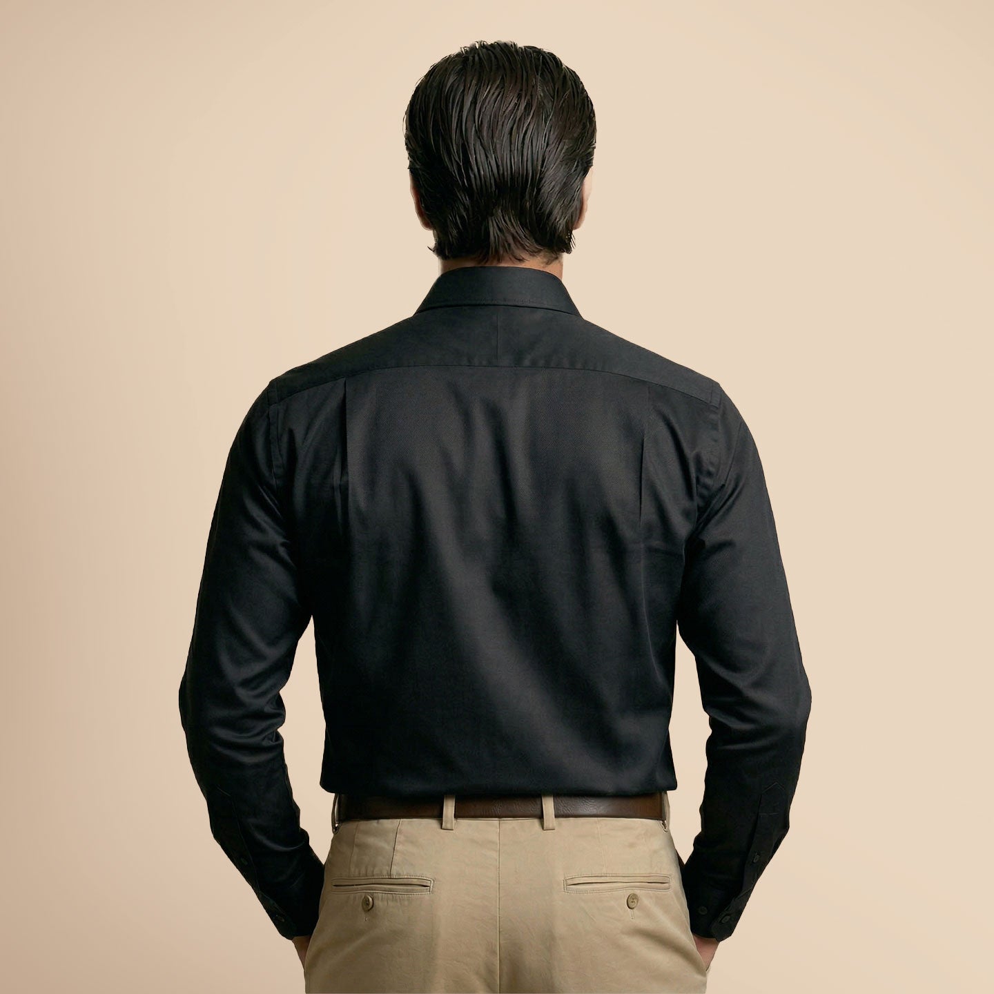 French Cuff Giza Cotton Shirt In Raven
