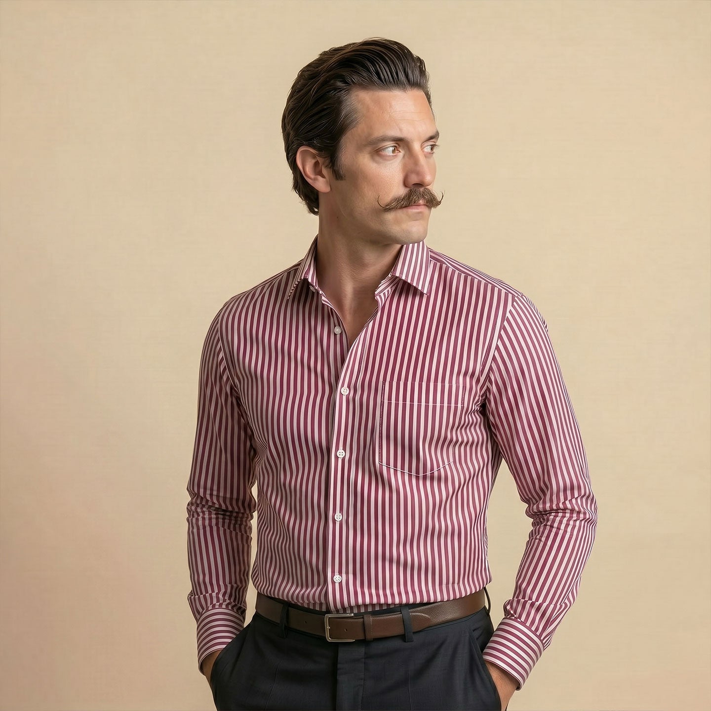 Boardroom Bengal Stripes Shirt In Ruby