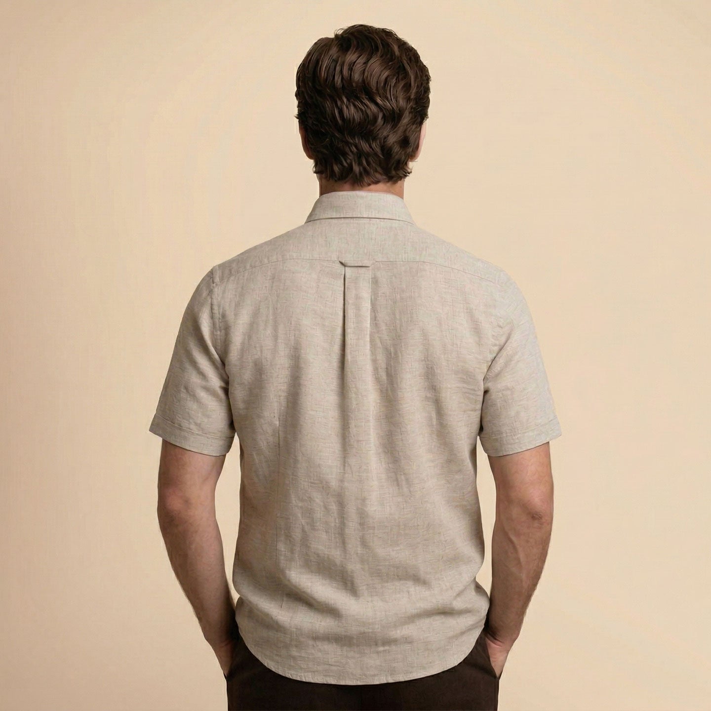 Breeze Linen Half Sleeves Shirt In Sand