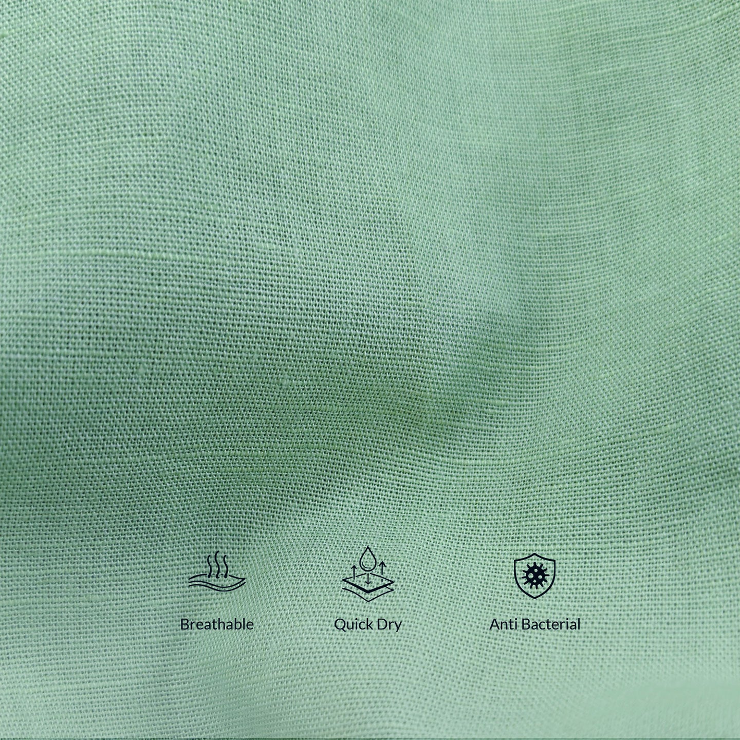 Breeze Linen Half Sleeves Shirt In Watercress
