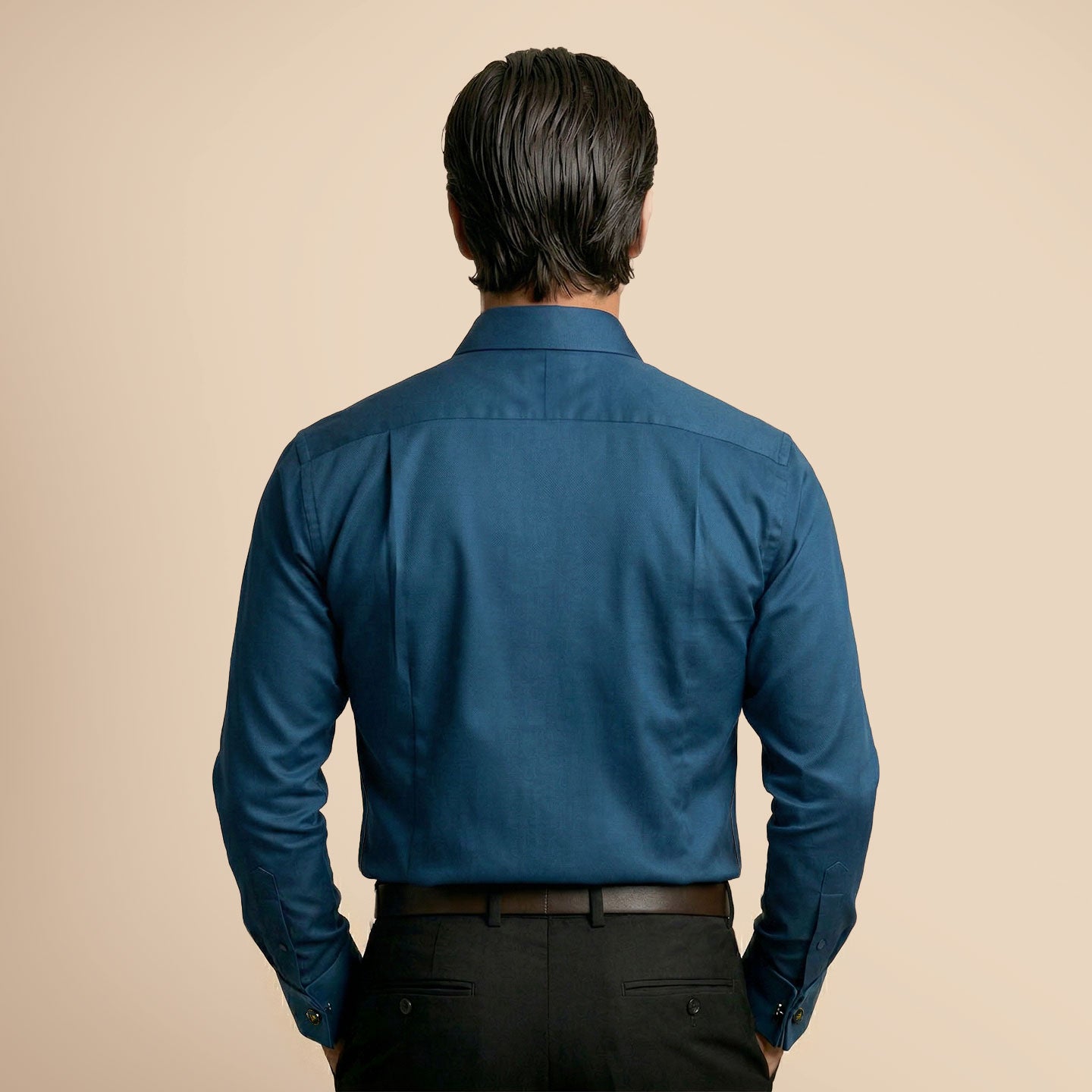 French Cuff Giza Cotton Shirt In Slate Blue
