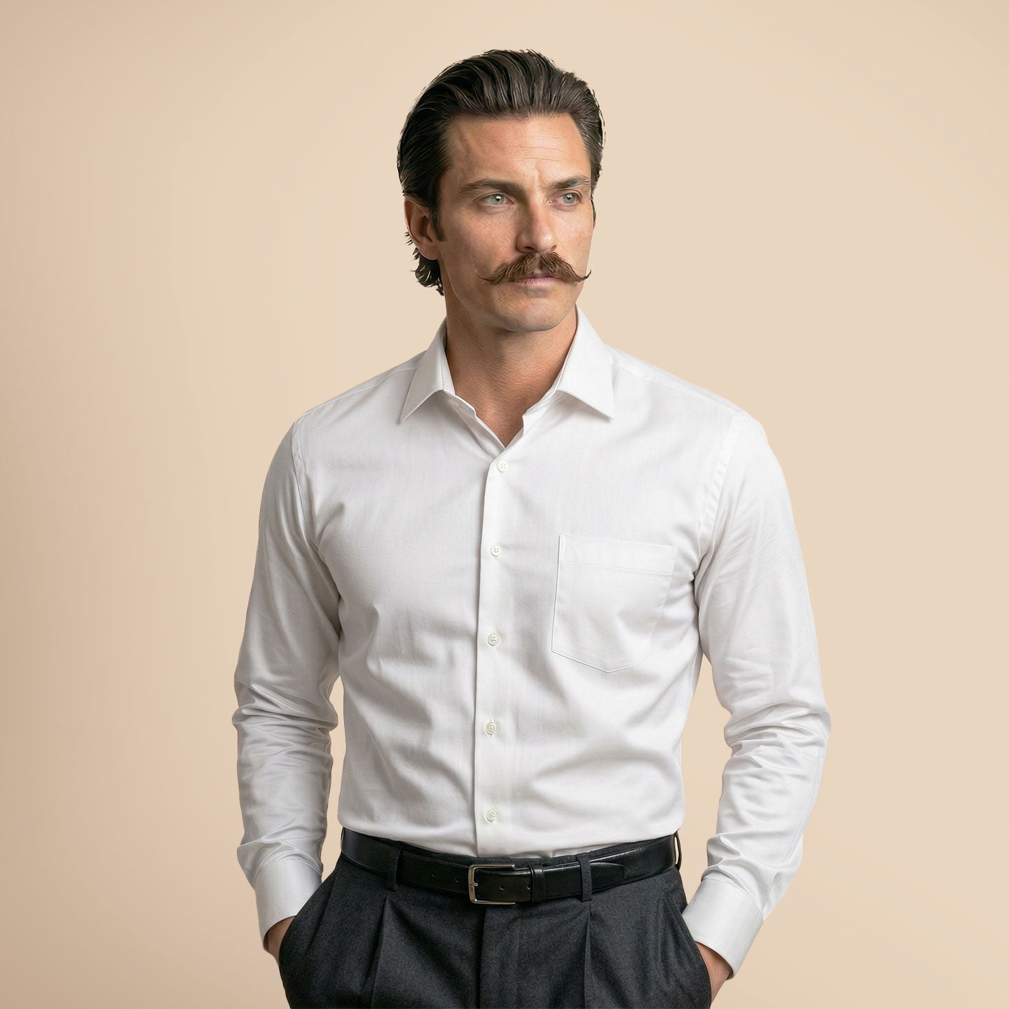 French Cuff Giza Cotton Shirt In Snow