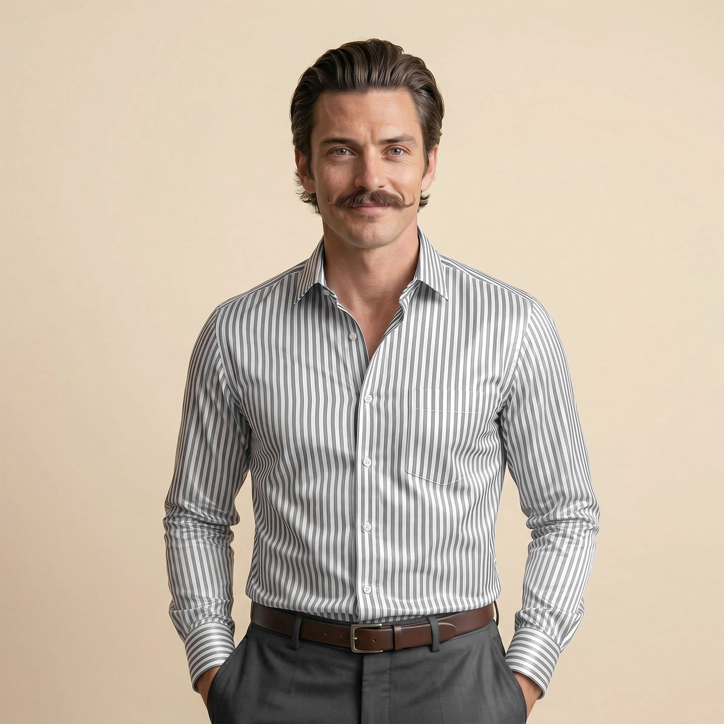 Boardroom Bengal Stripes Shirt In Space Grey