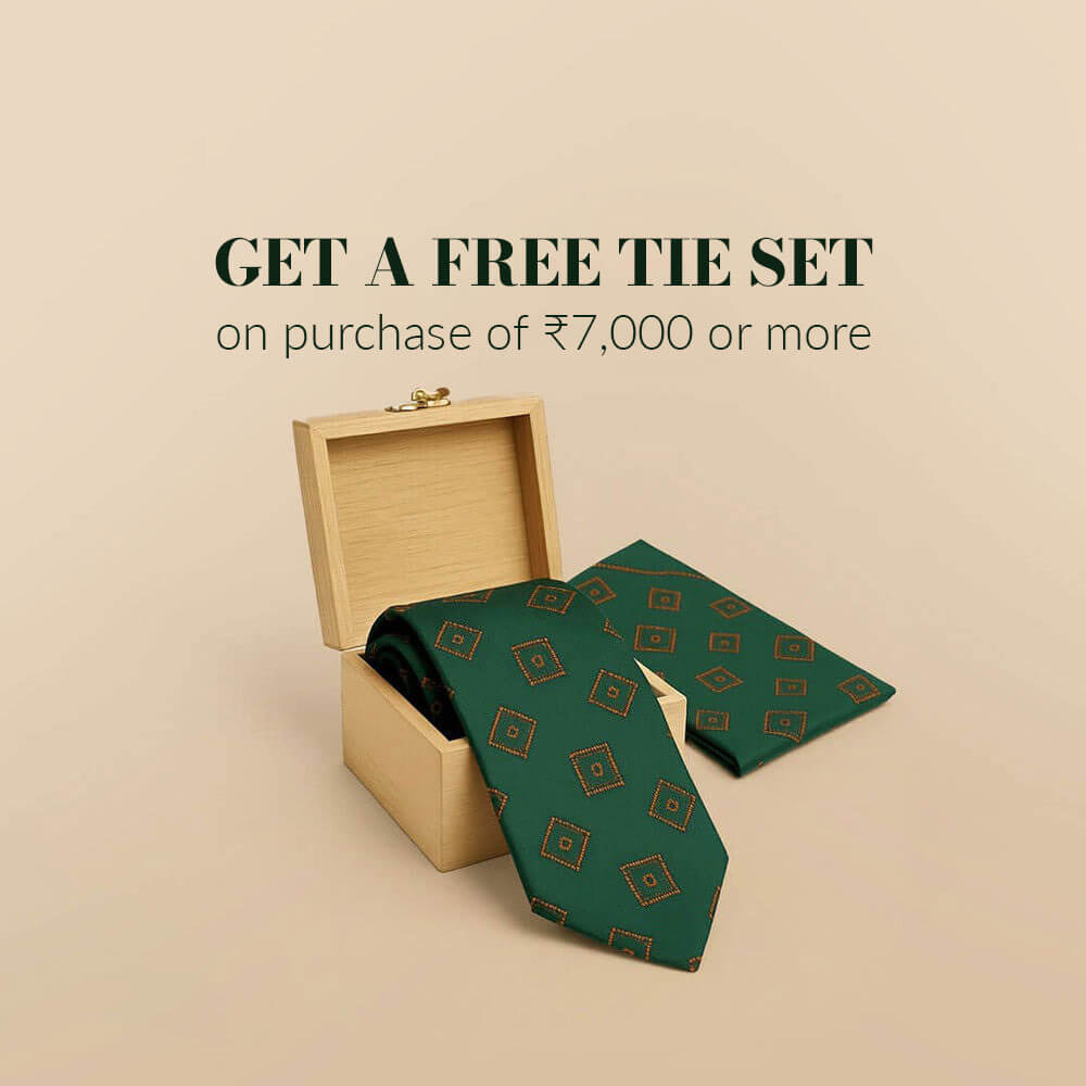 Regal Box Handmade Tie & Pocket Square in Emerald