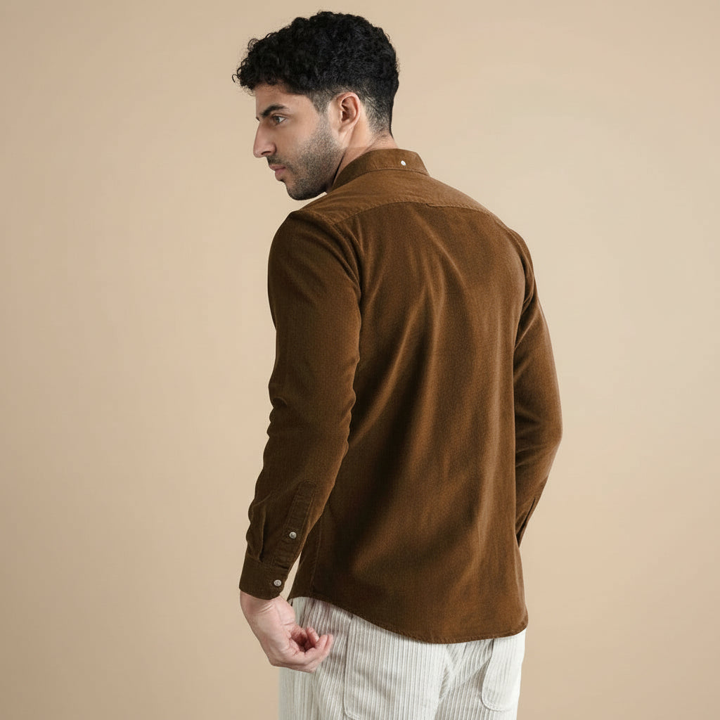 Cruise Corduroy Shirt In Tan