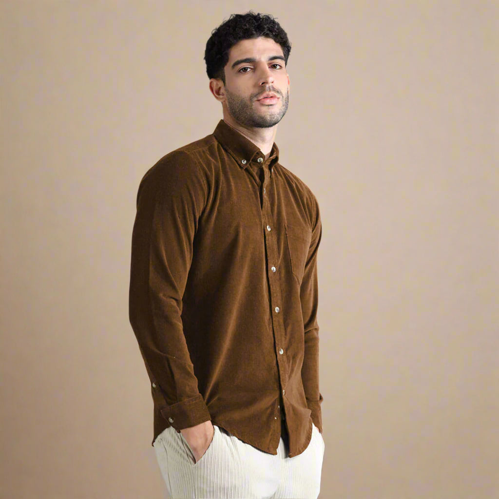 Cruise Corduroy Shirt In Tan