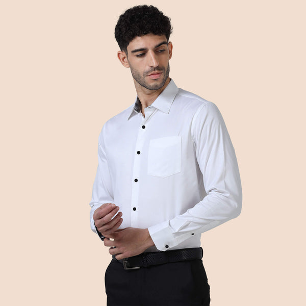 Vintage White Shirt With Black Buttons