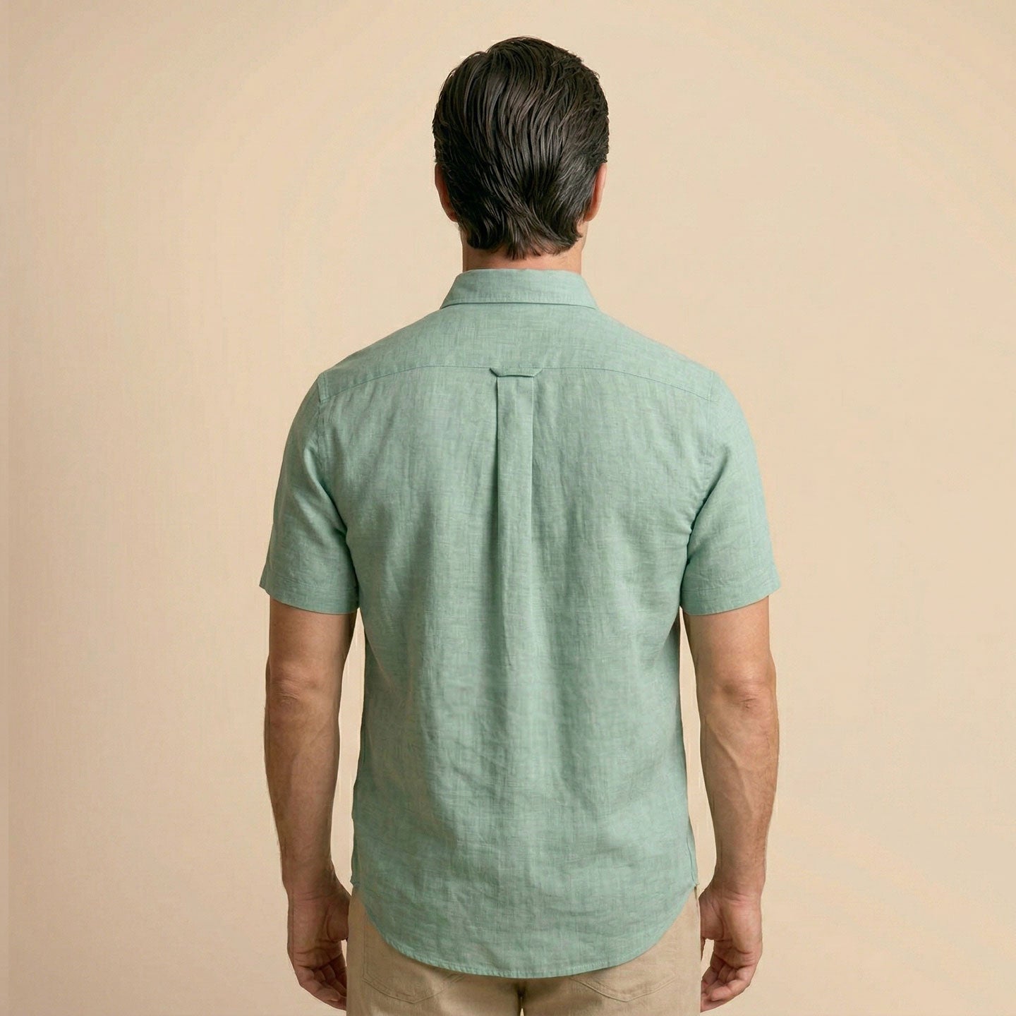 Breeze Linen Half Sleeves Shirt In Watercress