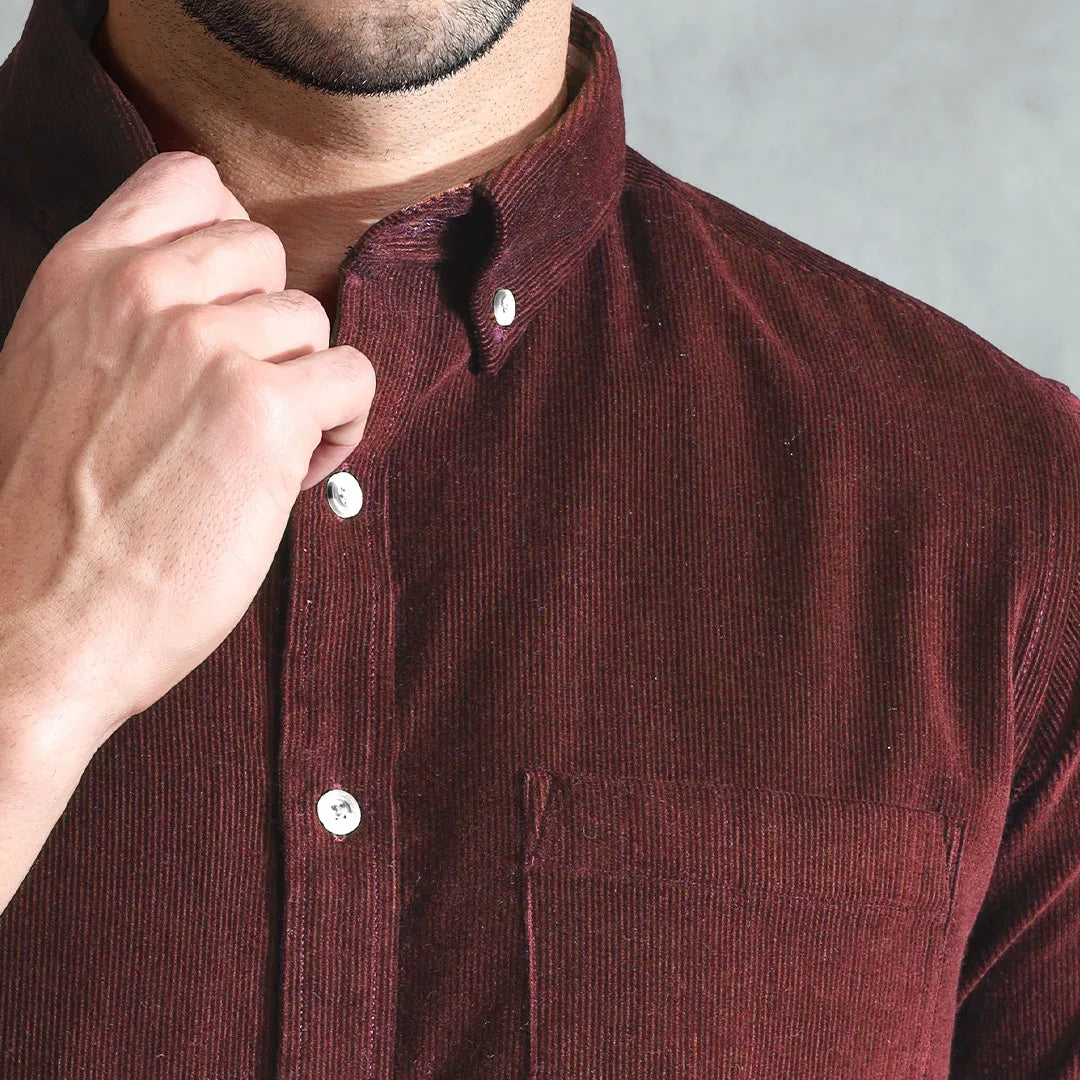 Cruise Corduroy Shirt In Wineberry