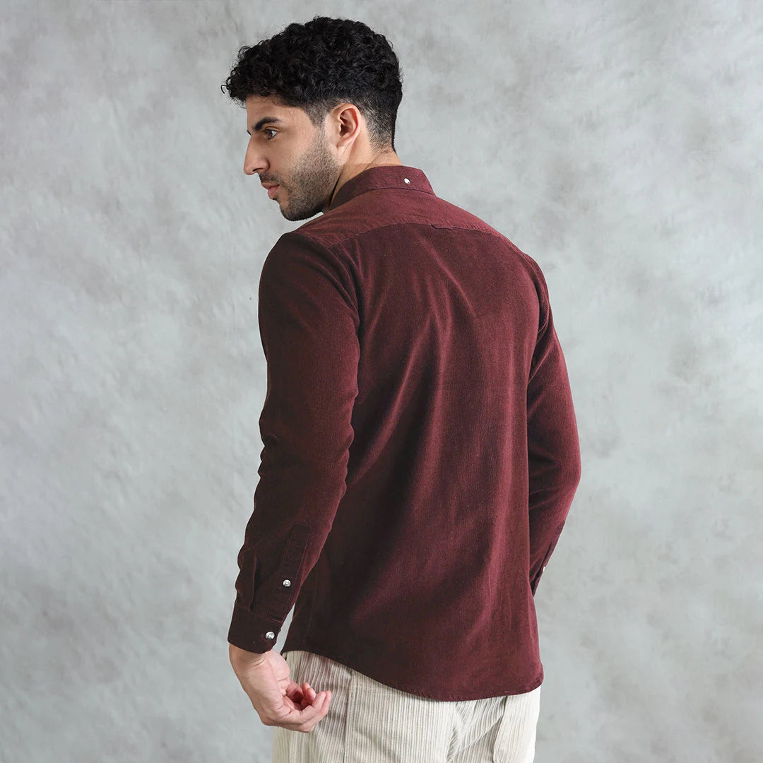 Cruise Corduroy Shirt In Wineberry