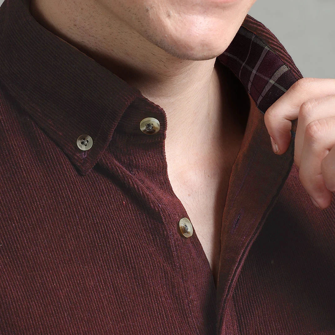 Cruise Corduroy Shirt In Wineberry