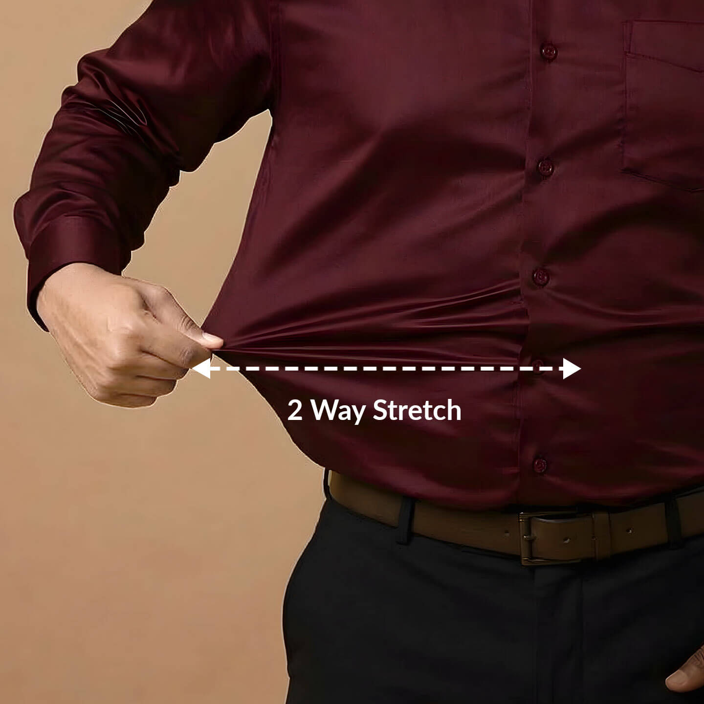 Flexi Stretch Plus Shirt in Wineberry