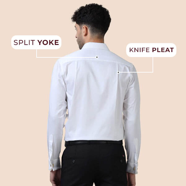 Keneth White Shirt with Signature Concealed  Placket & French Cuff
