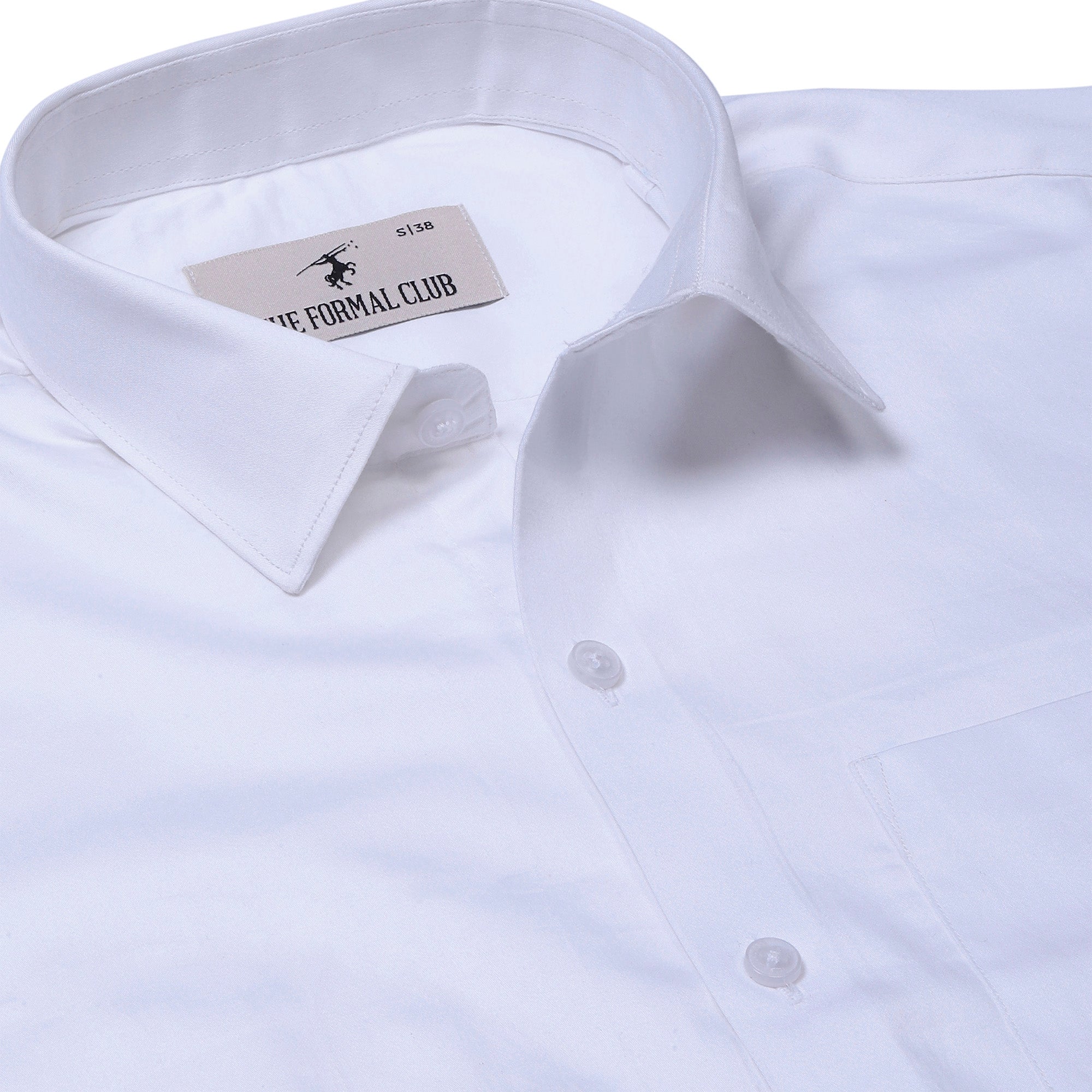 White Satin Weave Cotton Shirt For Men By TFC